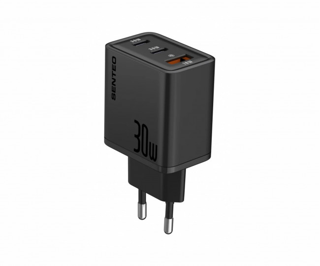 СЗУ 3Port SENTEO Z-17 USB+2USB-C 3A GaN PD 30W (black)